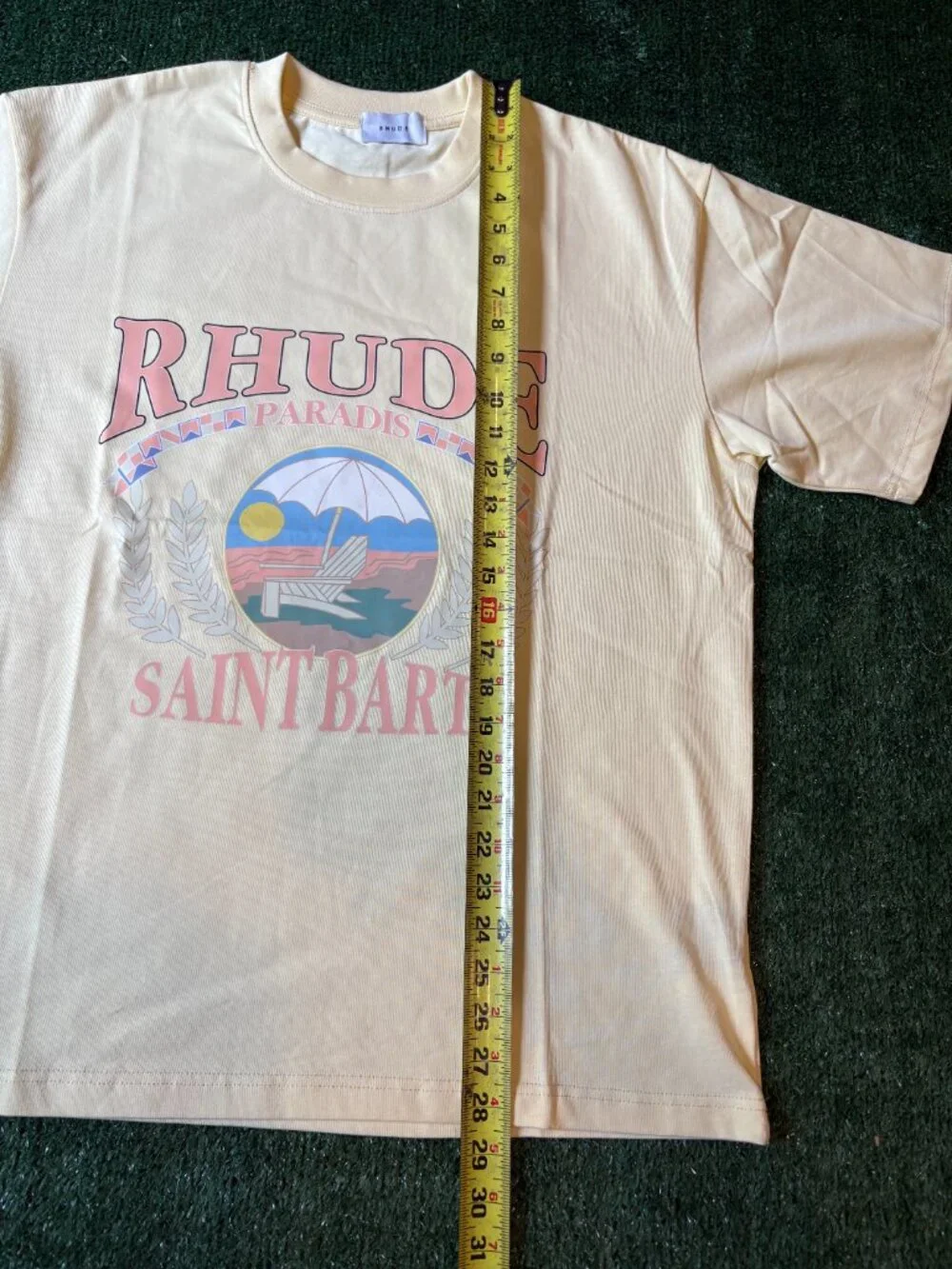 Rhude Saint Barts Graphic Tee Cream NWT - Picture 5 of 5
